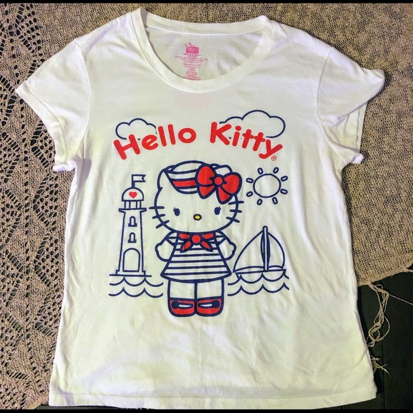 Hello Kitty Tops - HELLO KITTY red white & blue T-shirt XL